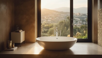 Serene Bathroom Oasis with Stunning View