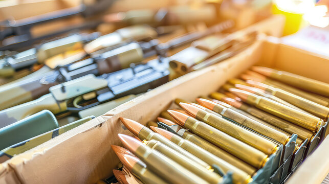Ammunition warehouse. Cartridges for small arms and heavy machine guns. Army supplies. Rows of bullets, a silent force waiting to be unleashed.
