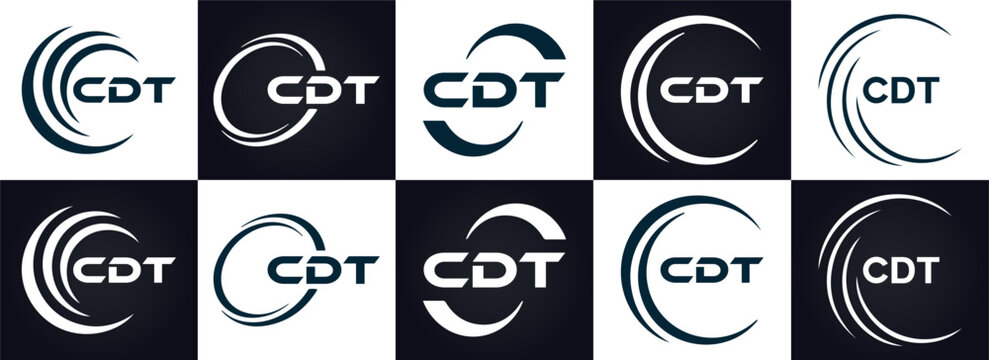 CDT logo. C D T design. White CDT letter. CDT, C D T letter logo design. C D T letter logo design in FIVE, FOUR, THREE, style. letter logo set in one artboard. C D T letter logo vector design.