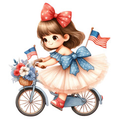 Fototapeta premium Adorable Patriotic Girl