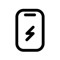 Single charging smart phone icon, simple electronic flat design pictogram, infographic vector for app logo web website button ui ux interface elements isolated on white background