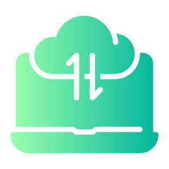 cloud transfer gradient icon