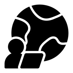remote worker glyph icon