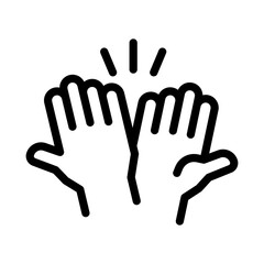 23 high five line icon illustration vector graphic