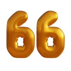 3d illustration of gold effect numbers