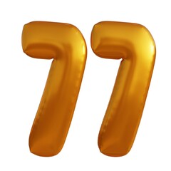 3d illustration of gold effect numbers