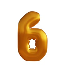 3d illustration of gold effect numbers