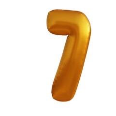 3d illustration of gold effect numbers