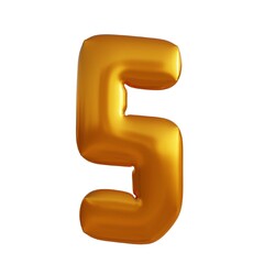 3d illustration of gold effect numbers