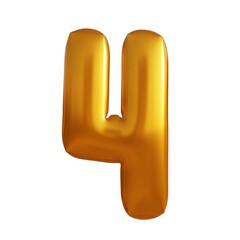 3d illustration of gold effect numbers