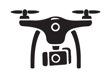 Drone silhouette vector, drone camera icon silhouette vector illustration