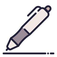 Pen Icon in Filled Line Style