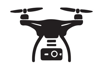 Drone silhouette vector, drone camera icon silhouette vector illustration