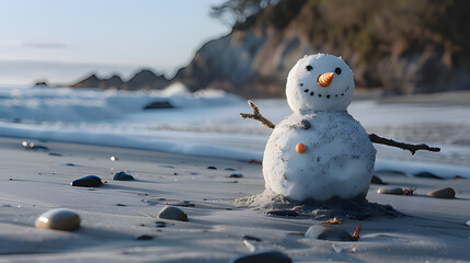 snowman on the snow. Generative AI