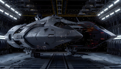 Fototapeta premium train in the night. Generative AI