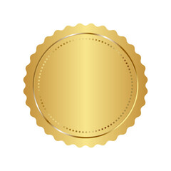 Vector round shape of gold coins isolated on white background.