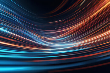 mesmerizing abstract depicts high-speed global data transfer: wavy flashes, ultra-fast broadband, cyber tech motion