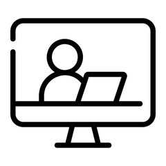 remote working line icon