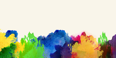 abstract background, splash colorful watercolor on the white paper