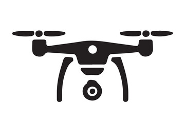 Drone silhouette vector, drone camera icon silhouette vector illustration