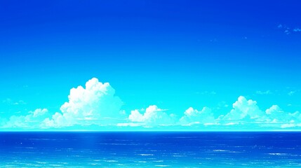 Fototapeta premium landscape beach style drawing anime background