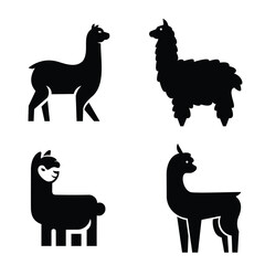 Fototapeta premium Alpaca and llama emblems collection logo design vector template
