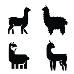 Alpaca and llama emblems collection logo design vector template