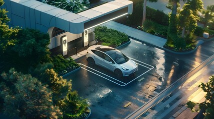 Fototapeta premium EV Car concept