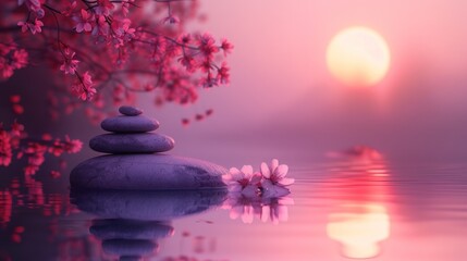 Serene Blush Purple and Red Oasis