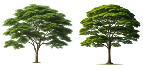 Green Tree Cut Out Isolated&nbsp;on White Background