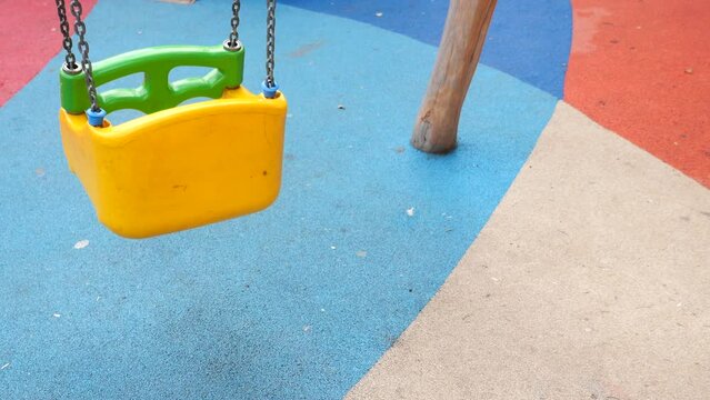 Close-up of a baby swing in the playground