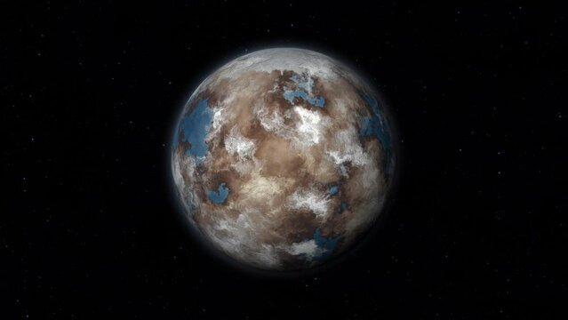 A 3d render of an Exoplanet. Proxima Centauri b Concept.