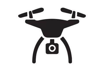 Drone silhouette vector, drone camera icon silhouette vector illustration