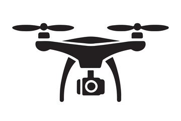 Drone silhouette vector, drone camera icon silhouette vector illustration