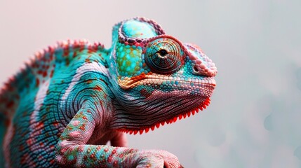 Obraz premium portrait pet, dog, cat, chameleon, iguana on clean background