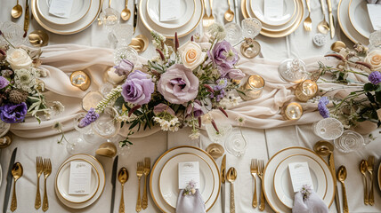 Wedding decor with lavender theme, floral decoration design and beautiful decor setting arrangement idea