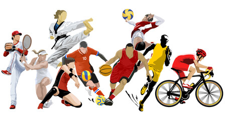 olympic athlete sport design illustration vector art