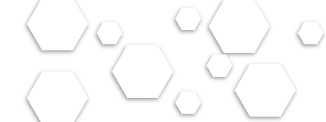 Abstract white hexagon pattern background. Abstract hexagon technology design background. Futuristic honeycomb mosaic white background. Vector Illustration. 