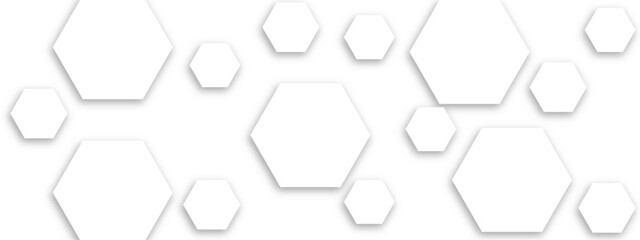 Abstract white hexagon pattern background. Abstract hexagon technology design background. Futuristic honeycomb mosaic white background. Vector Illustration. 