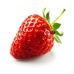 close up  fruits banana apple  mango  strawberry  orange   blueberry on white background