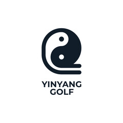golf stick with yin yang accent for asian golf logo