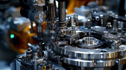 Fototapeta premium Production process of high-tech automotive parts using modern robotic systems