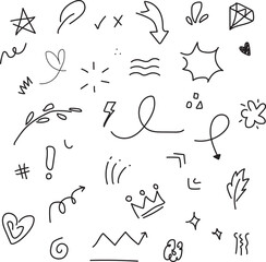 doodle set of hand drawn arrows .Vector doodle design elements. Illustration on a white background for business infographics, banners, web and concept design.
