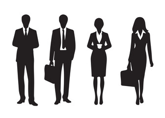 Business people Silhouettes, set of vector silhouettes