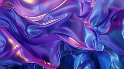 Fototapeta premium 3d abstract blue and purple background with flowing smoke, wavy liquid texture 