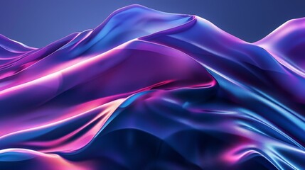 Fototapeta premium 3d abstract blue and purple background with flowing smoke, wavy liquid texture 
