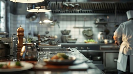 Obraz premium Image of Chefs Harmonizing in the Kitchen of a Restaurant