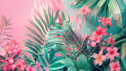 Vibrant Mint Green Mix Soft Pink Paradise: portrait-oriented backdrop in mint green mixed with soft pink, filled with energy and excitement for endless exploration
