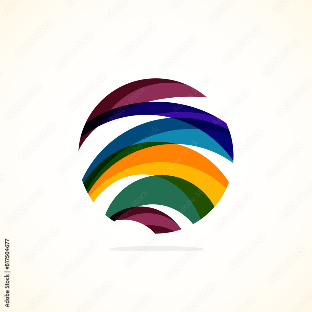Poster Abstract circle logo - minimalist emblem, timeless and universal shape of circle. Unique logo represent range of brands and concepts, encapsulating simplicity and creativity in single, iconic image