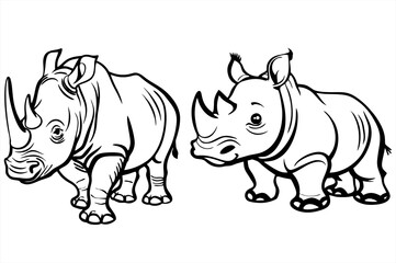 rhino isolated on white background
